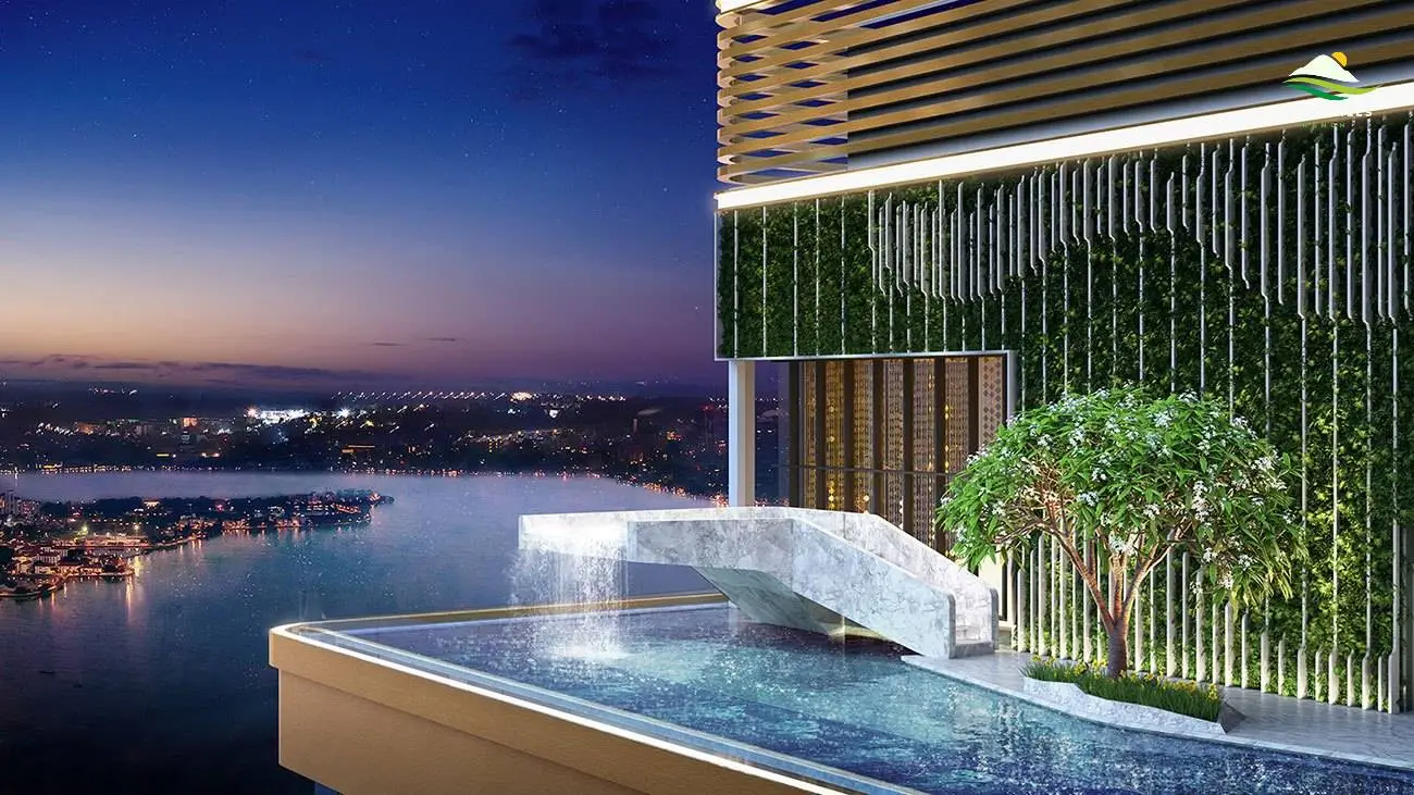 Tiện ích đẳng cấp: Hồ bơi vô cực 50m, sky bar, cigar wine lounge